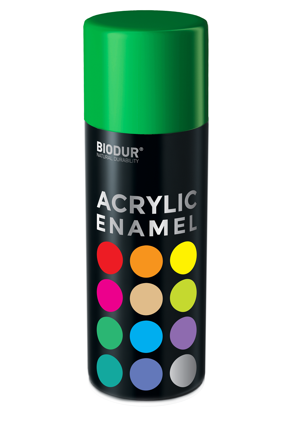 Емаль акрилова Biodur RAL 6029 зелений високий глянець 400 мл